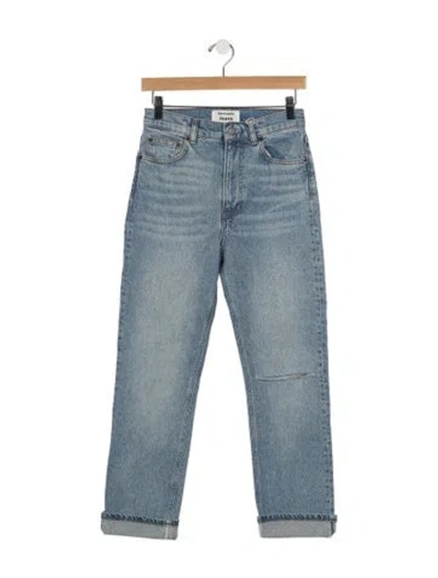 Pre-owned Reformation High-rise Straight Leg Jeans In Blue