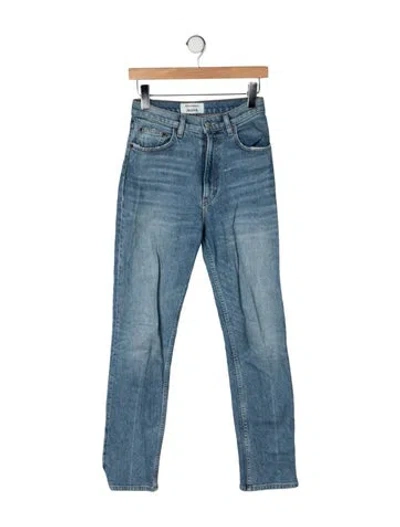 Pre-owned Reformation High-rise Straight Leg Jeans In Blue