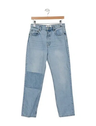 Pre-owned Reformation High-rise Straight Leg Jeans In Blue