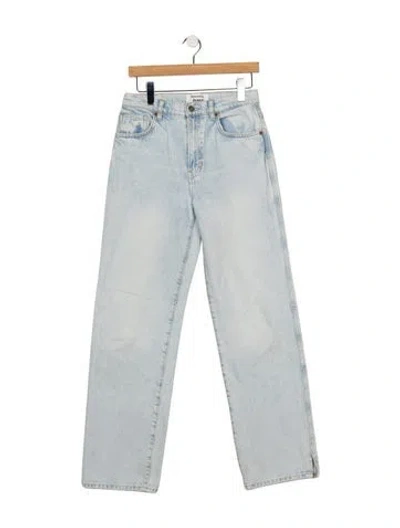 Pre-owned Reformation High-rise Straight Leg Jeans In Blue