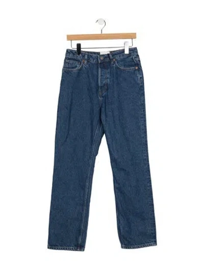 Pre-owned Reformation High-rise Straight Leg Jeans In Blue