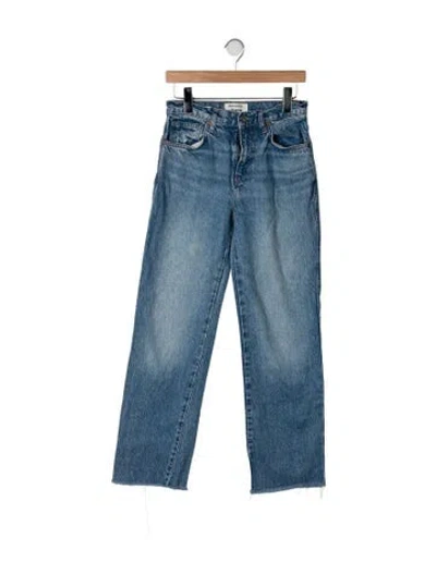 Pre-owned Reformation High-rise Straight Leg Jeans In Blue