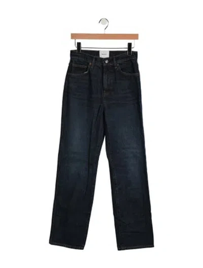 Pre-owned Reformation High-rise Straight Leg Jeans In Blue