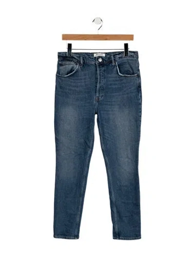 Pre-owned Reformation High-rise Straight Leg Jeans In Blue