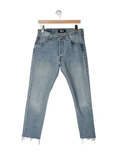 Pre-owned Reformation High-rise Straight Leg Jeans In Blue