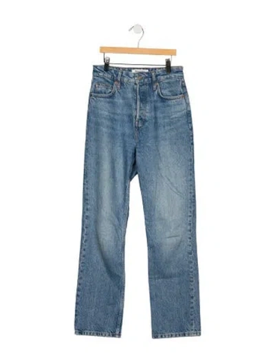 Pre-owned Reformation High-rise Straight Leg Jeans In Blue