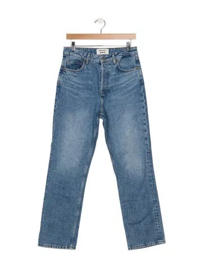 Pre-owned Reformation High-rise Straight Leg Jeans In Blue