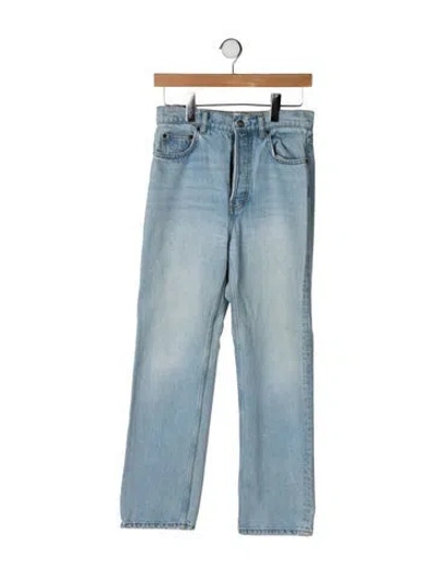Pre-owned Reformation High-rise Straight Leg Jeans In Blue