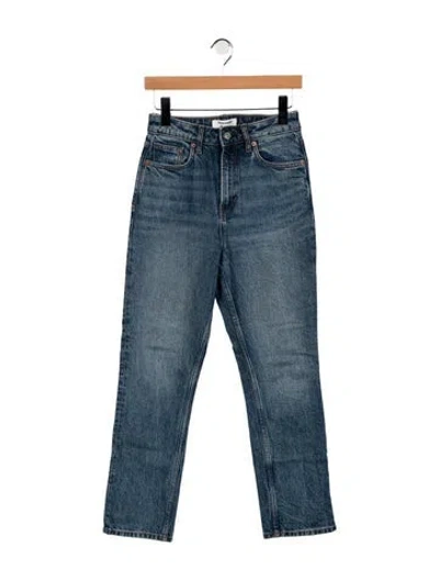 Pre-owned Reformation High-rise Straight Leg Jeans In Blue