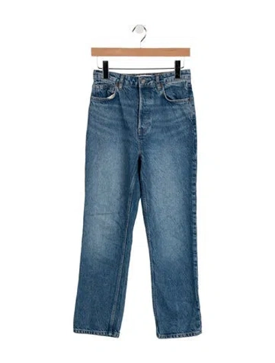 Pre-owned Reformation High-rise Straight Leg Jeans In Blue