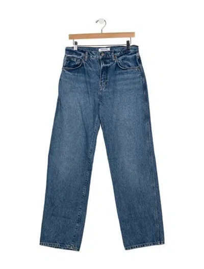 Pre-owned Reformation High-rise Straight Leg Jeans In Blue/brown