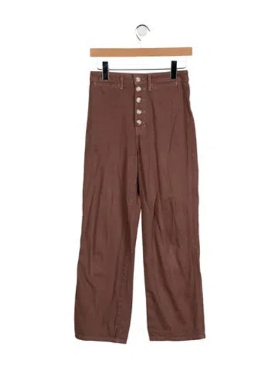 Pre-owned Reformation High-rise Straight Leg Jeans In Brown