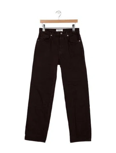 Pre-owned Reformation High-rise Straight Leg Jeans In Brown