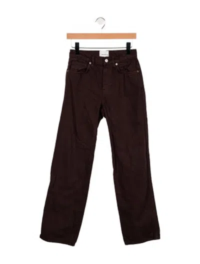 Pre-owned Reformation High-rise Straight Leg Jeans In Burgundy