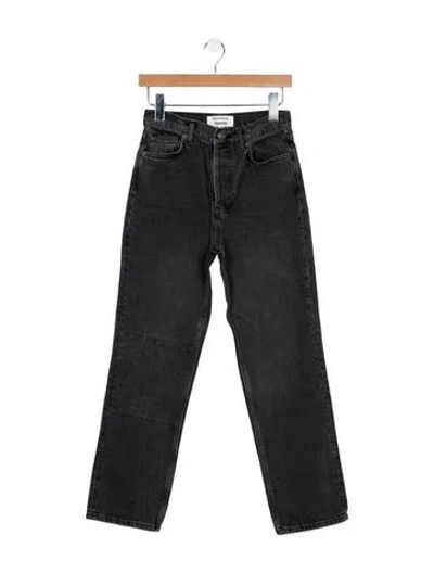 Pre-owned Reformation High-rise Straight Leg Jeans In Gray