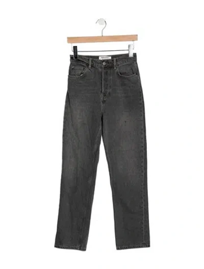 Pre-owned Reformation High-rise Straight Leg Jeans In Gray