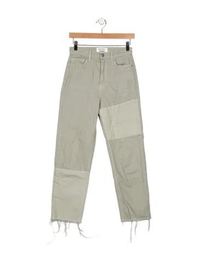 Pre-owned Reformation High-rise Straight Leg Jeans In Green
