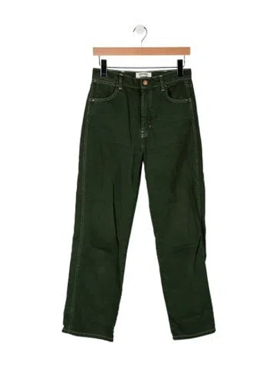 Pre-owned Reformation High-rise Straight Leg Jeans In Green