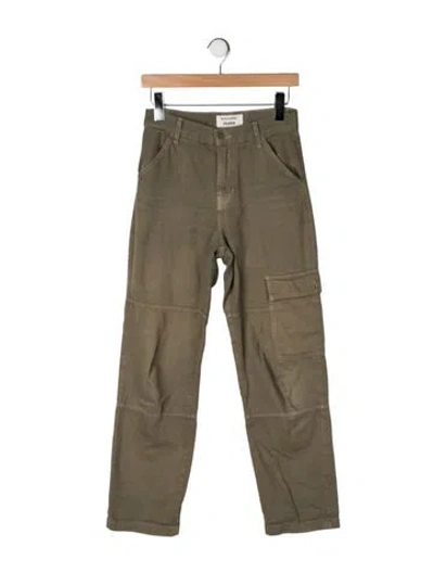 Pre-owned Reformation High-rise Straight Leg Jeans In Green