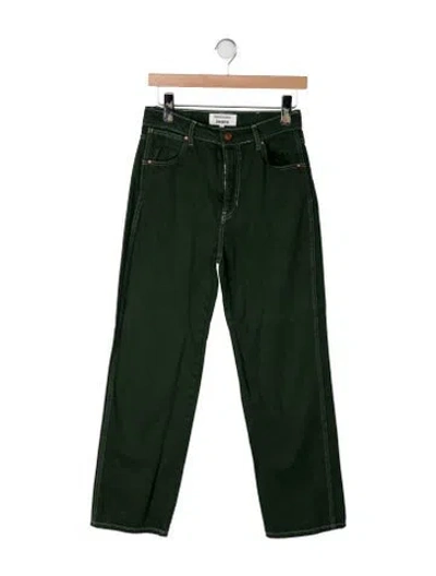 Pre-owned Reformation High-rise Straight Leg Jeans In Green