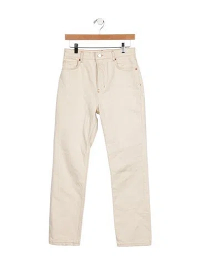 Pre-owned Reformation High-rise Straight Leg Jeans In Neutral