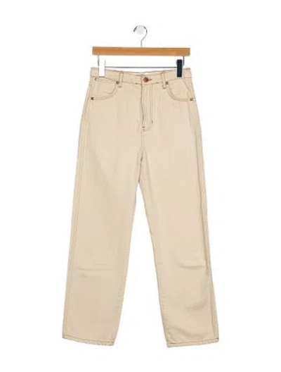 Pre-owned Reformation High-rise Straight Leg Jeans In Neutral