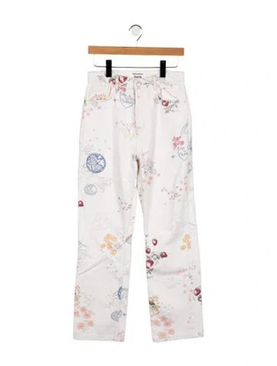 Pre-owned Reformation High-rise Straight Leg Jeans In Neutral