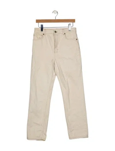 Pre-owned Reformation High-rise Straight Leg Jeans In Neutral