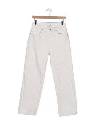 Pre-owned Reformation High-rise Straight Leg Jeans In Neutral