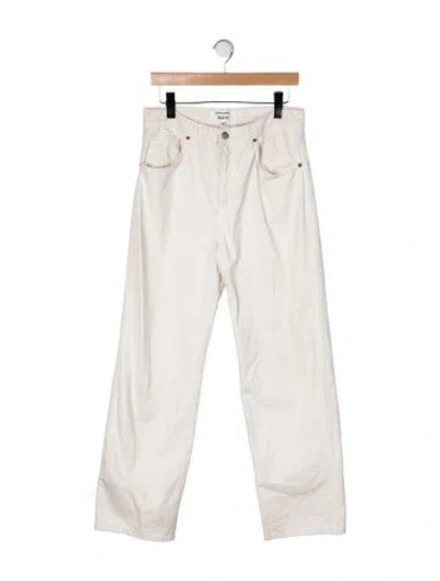 Pre-owned Reformation High-rise Straight Leg Jeans In Neutrals
