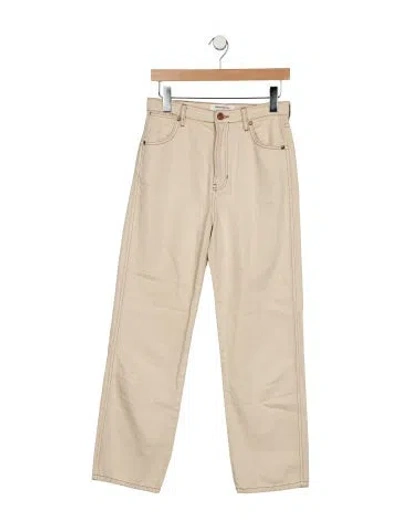 Pre-owned Reformation High-rise Straight Leg Jeans In Neutrals
