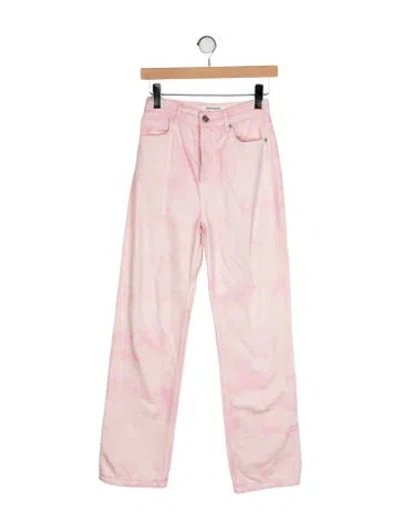 Pre-owned Reformation High-rise Straight Leg Jeans In Pink