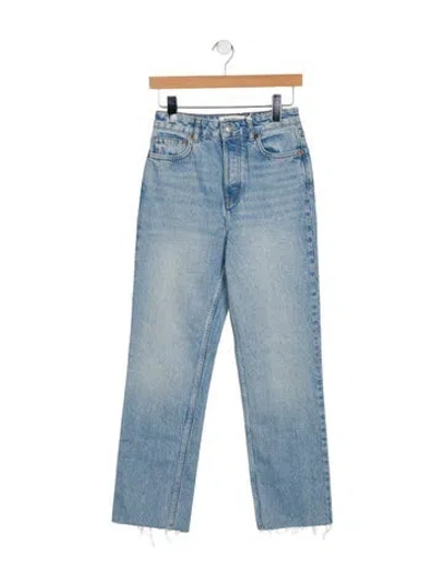 Pre-owned Reformation High-rise Straight Leg Jeans W/ Tags In Blue