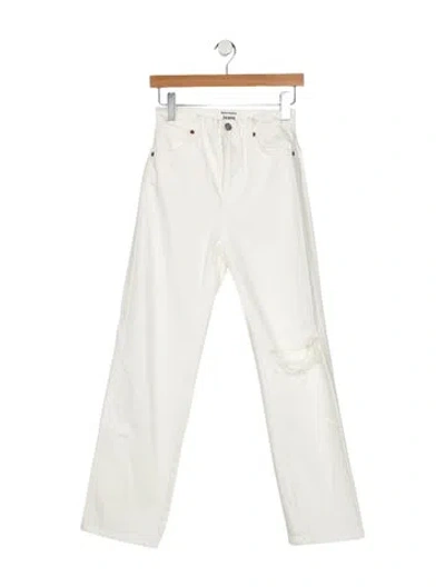 Pre-owned Reformation High-rise Straight Leg Jeans In White