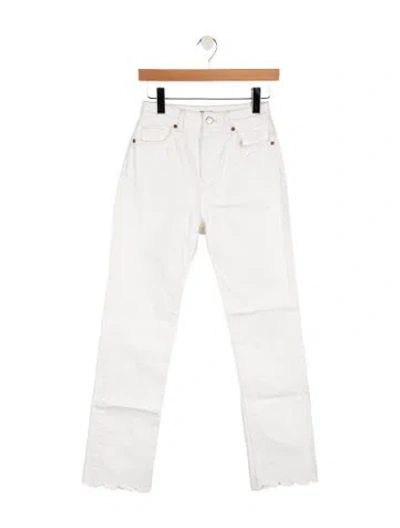 Pre-owned Reformation High-rise Straight Leg Jeans In White