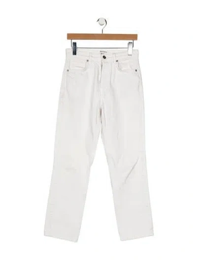 Pre-owned Reformation High-rise Straight Leg Jeans In White