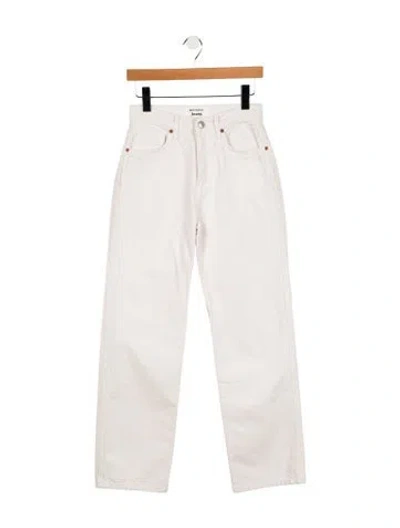 Pre-owned Reformation High-rise Straight Leg Jeans In White