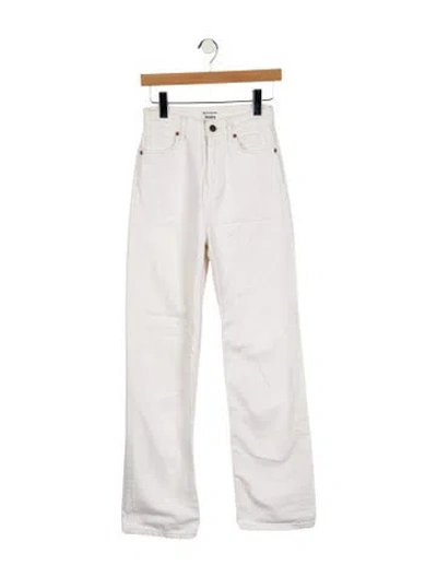 Pre-owned Reformation High-rise Straight Leg Jeans In White
