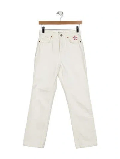 Pre-owned Reformation High-rise Straight Leg Jeans In White