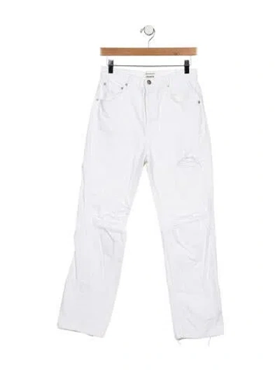 Pre-owned Reformation High-rise Straight Leg Jeans In White