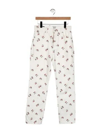 Pre-owned Reformation High-rise Straight Leg Jeans In White