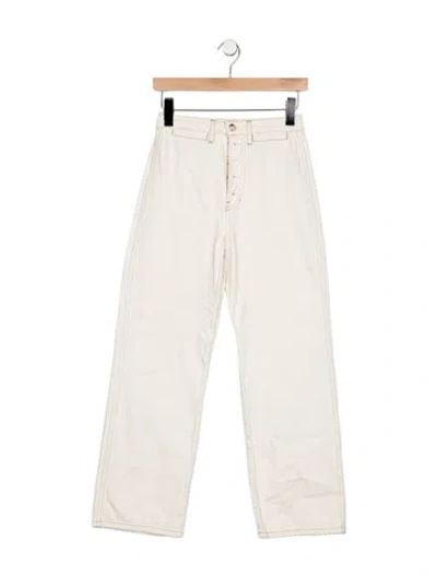 Pre-owned Reformation High-rise Straight Leg Jeans In White