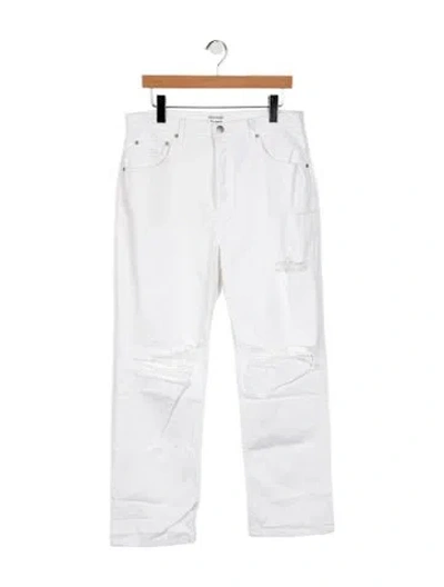Pre-owned Reformation High-rise Straight Leg Jeans In White