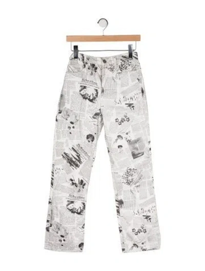 Pre-owned Reformation High-rise Straight Leg Jeans In White