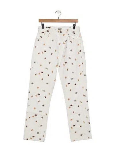 Pre-owned Reformation High-rise Straight Leg Jeans In White