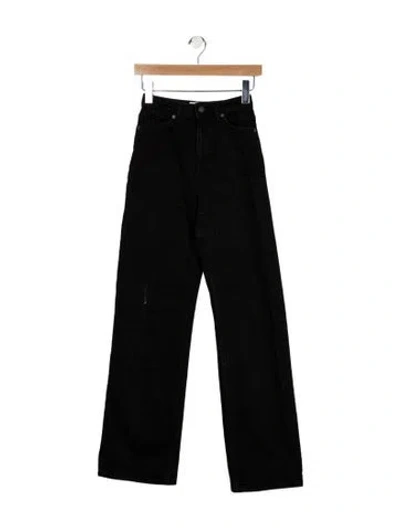 Pre-owned Reformation High-rise Wide Leg Jeans In Black