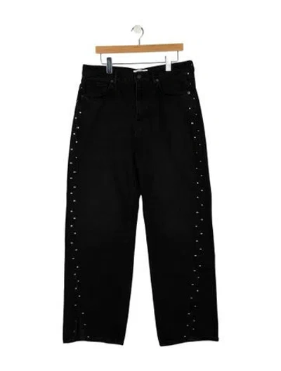 Pre-owned Reformation High-rise Wide Leg Jeans In Black