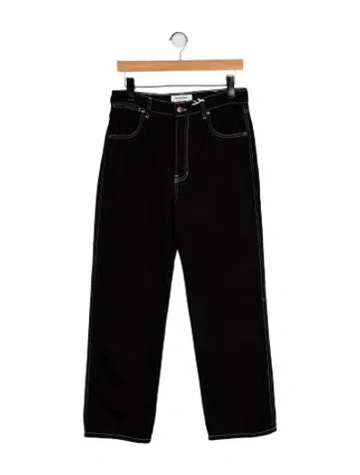 Pre-owned Reformation High-rise Wide Leg Jeans In Black