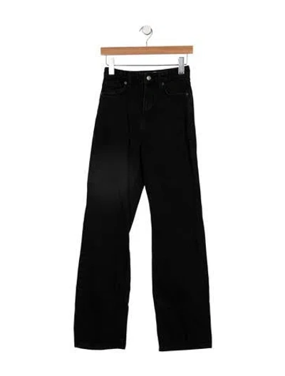 Pre-owned Reformation High-rise Wide Leg Jeans In Black
