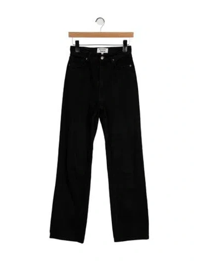 Pre-owned Reformation High-rise Wide Leg Jeans In Black